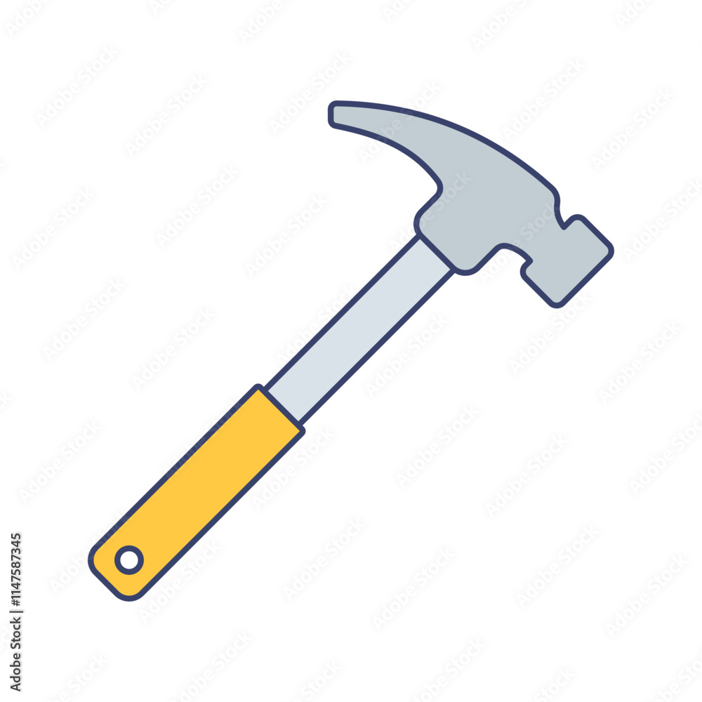 Hammer Icon Illustration in Flat Style .Ideal for construction, engineering, and industrial design projects. Hammer Icon Illustration in Flat Style .Ideal for construction, engineering, and industrial design projects.
