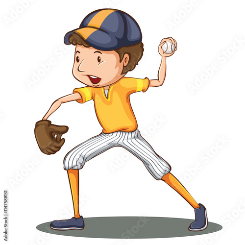 vector of a Baseball players throw the ball using their hands