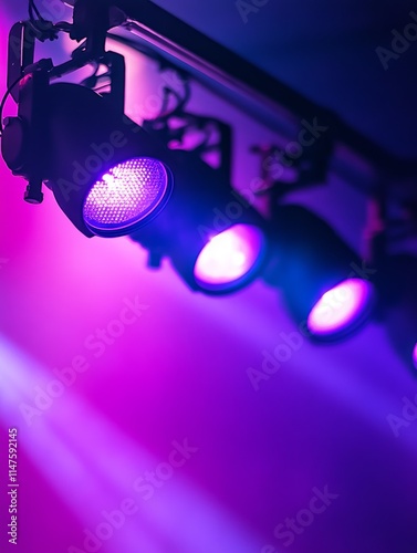 Colorful stage lights illuminating the backdrop.