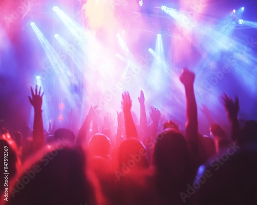 Crowd enjoying a vibrant concert experience.