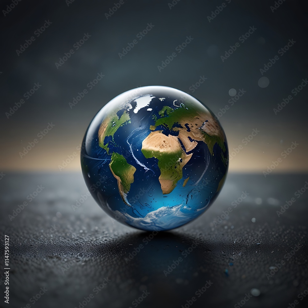 High-Resolution Globe with Realistic Earth Texture High-Resolution Globe with Realistic Earth Texture