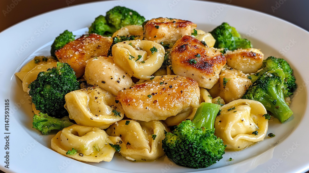 Chicken Tortellini with Broccoli: A plate of chicken tortellini with broccoli is a delicious and healthy meal. It's easy to make and perfect for a quick weeknight dinner. Chicken Tortellini with Broccoli: A plate of chicken tortellini with broccoli is a delicious and healthy meal. It's easy to make and perfect for a quick weeknight dinner.