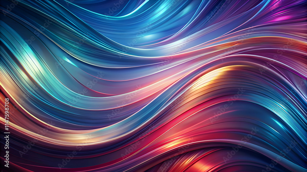 Fototapeta premium Abstract Swirling Lines in Vibrant Colors. Digital Art