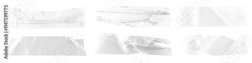 PNG Wrinkled clear plastic tape set, transparent background