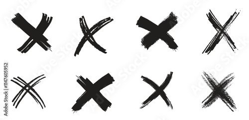 Paint brush letter x set
