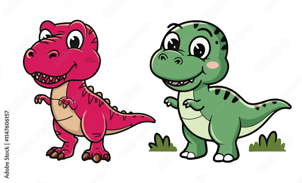 Fototapeta premium Cartoon Baby Dinosaur vector