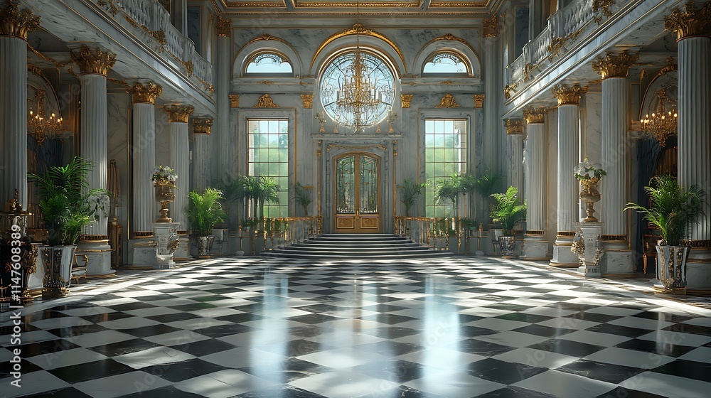 Fototapeta premium Grand Palace Hallway, Luxurious Interior Design