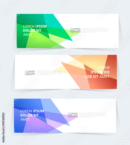 Geometric banner design with Vector presentation template.