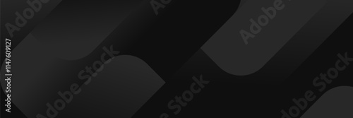 Abstract dark black Geometric banner design background.