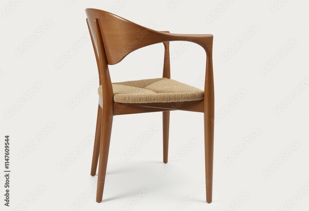 Dynamic Lines and Soft Wood Transitions Define This Eclectic Dining Chair with a Woven Paper Cord Seat Dynamic Lines and Soft Wood Transitions Define This Eclectic Dining Chair with a Woven Paper Cord Seat
