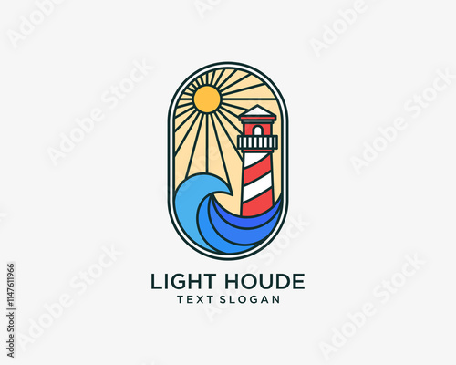 Vintage lighthouse logo