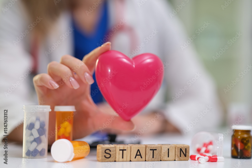 Explore the vital role of statins in heart health and cholesterol management with this informative image