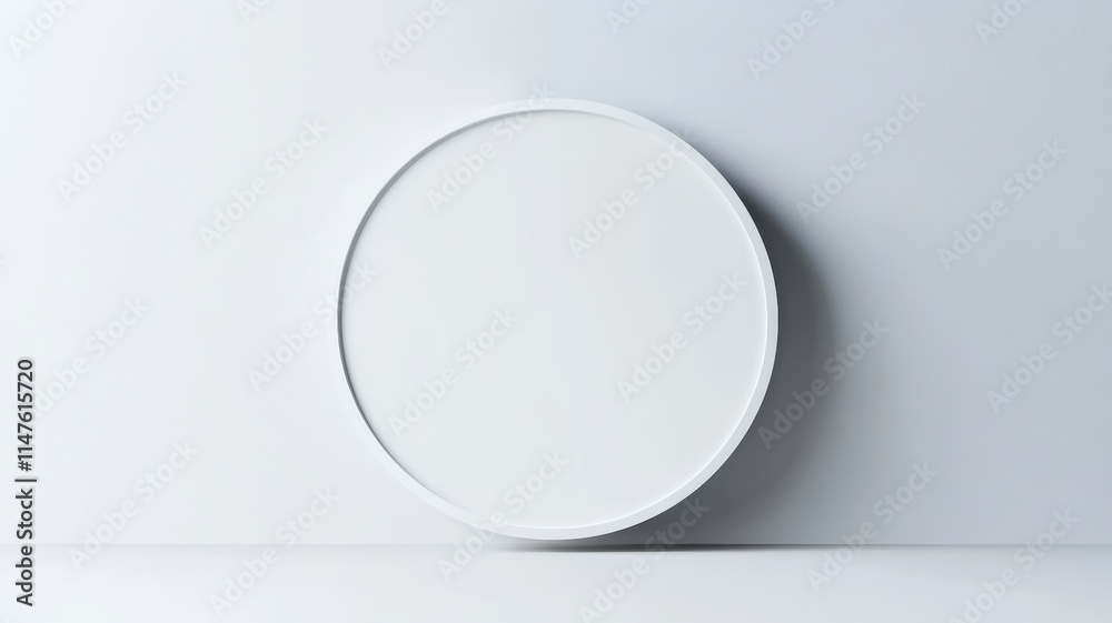 Minimalist white plate displayed on a smooth surface. Minimalist white plate displayed on a smooth surface.