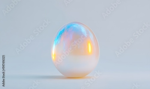 Iridescent egg, abstract, 3d rendering.