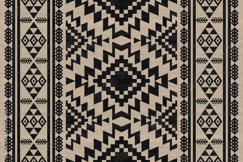 Navajo tribal vector pattern. Native American ornament. Ethnic South Western decor style. Boho geometric ornament.Ikat floral paisley embroidery blanket, rug. Woven carpet