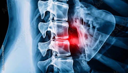 Image showing inflammation between the bones of the spine, causing pain