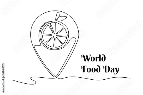 World Food Day concept. Single line draw design vector graphic illustration.