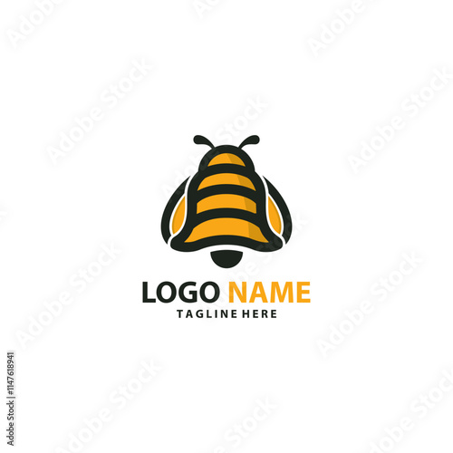 bell bee logo design vector
