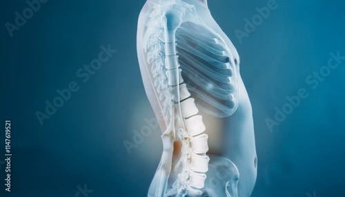 Image showing inflammation between the bones of the spine, causing pain photo