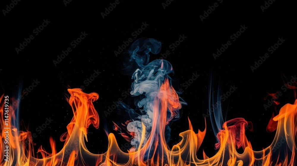 Abstract Fiery Flames in Shades of Orange and Yellow Abstract Fiery Flames in Shades of Orange and Yellow