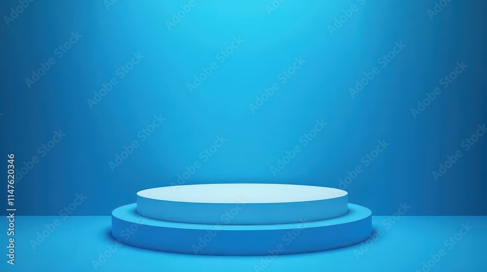Two Tone Blue Circular Platform Display Stand Two Tone Blue Circular Platform Display Stand