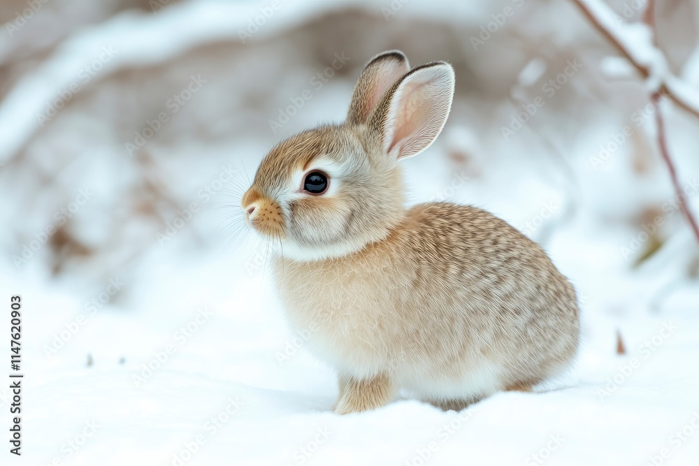 Side view of a cute little rabbit standing on white background There are baskets and Easter eggs. A cute action of a beautiful rabbit in a bright natural life. Easter Bunny Animal Concept Side view of a cute little rabbit standing on white background There are baskets and Easter eggs. A cute action of a beautiful rabbit in a bright natural life. Easter Bunny Animal Concept