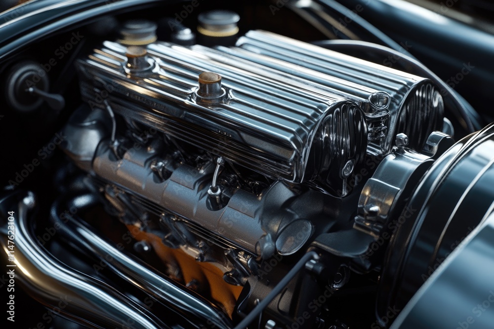 close up of engine in car close up of engine in car