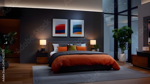 a gallery art wall, bedroom photo