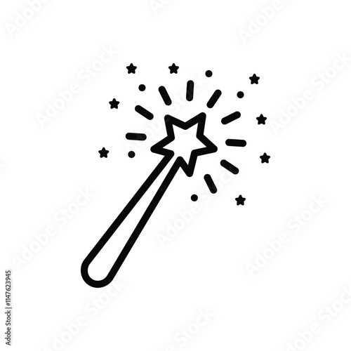 Black line icon for sparkler