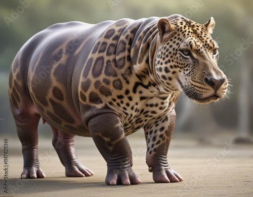 Hybrid animal between hippo...