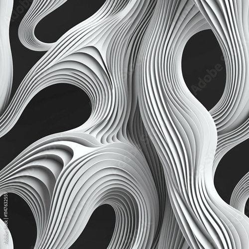 Abstract 3D wavy shapes, Se...