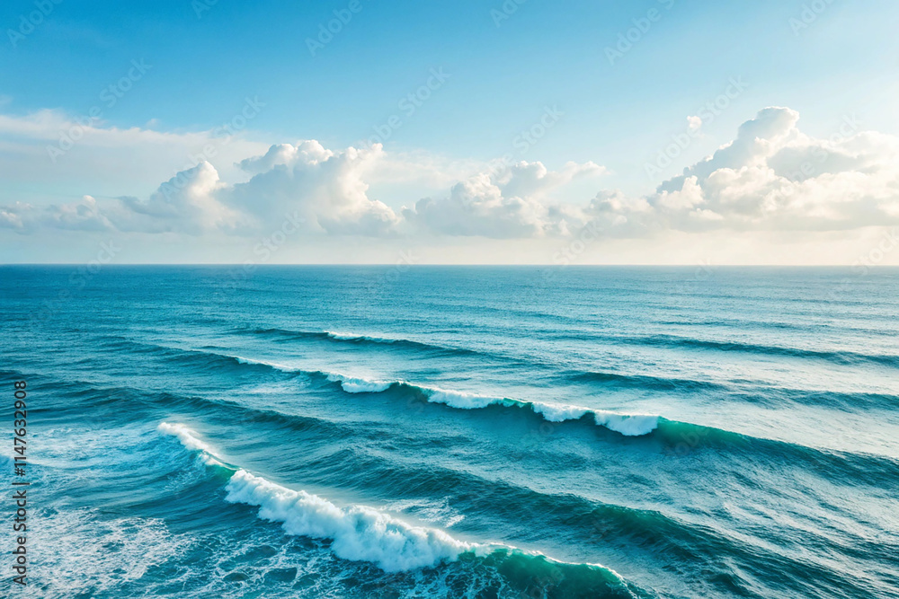 Fototapeta premium Backgrounds of water from the ocean with waves