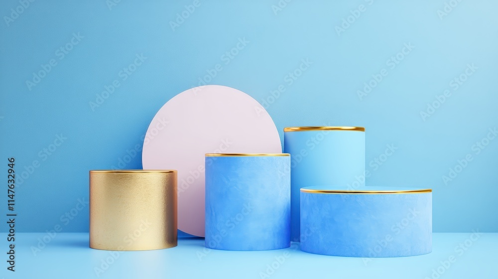 Abstract Cylindrical Display With Pastel Colors Abstract Cylindrical Display With Pastel Colors