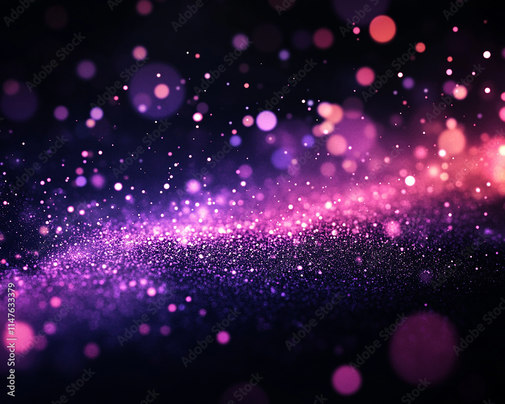 Fototapeta premium Golden abstract particle dust or glitter background wallpaper galaxy cosmic space fantasy background