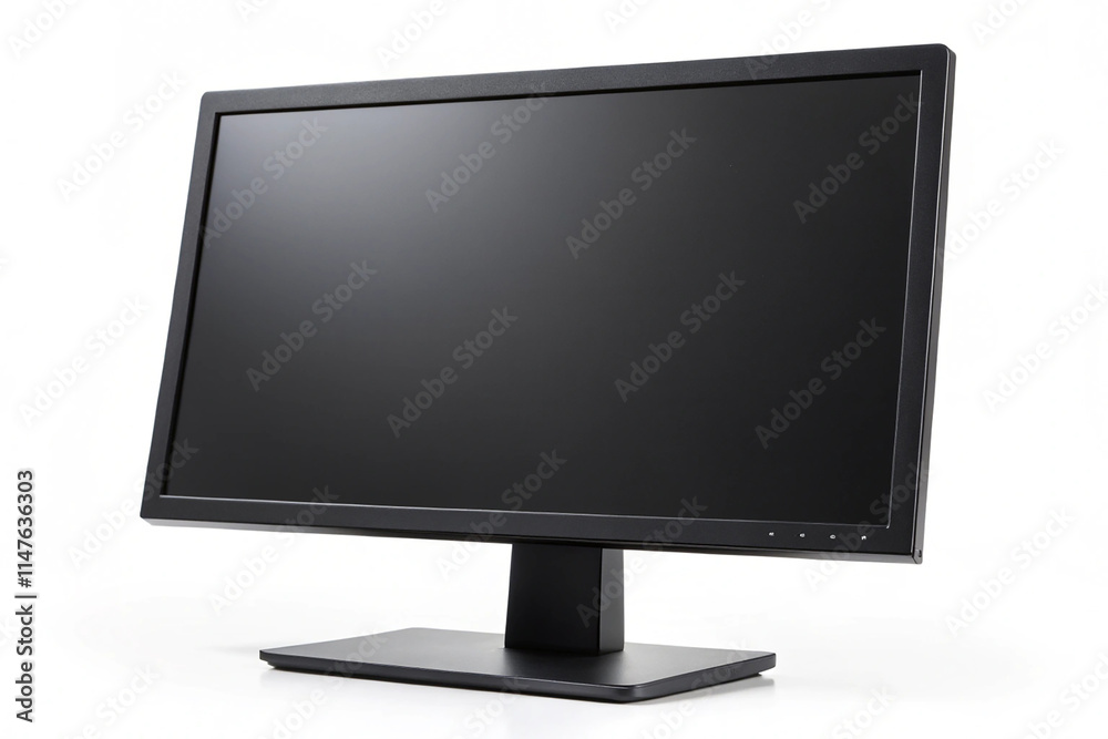 Computer monitor in black over a white background Computer monitor in black over a white background