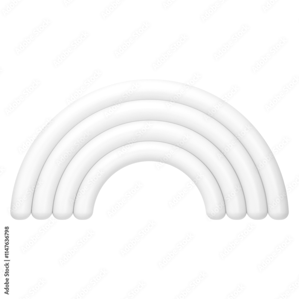 White rainbow png icon sticker, 3D rendering, transparent background White rainbow png icon sticker, 3D rendering, transparent background