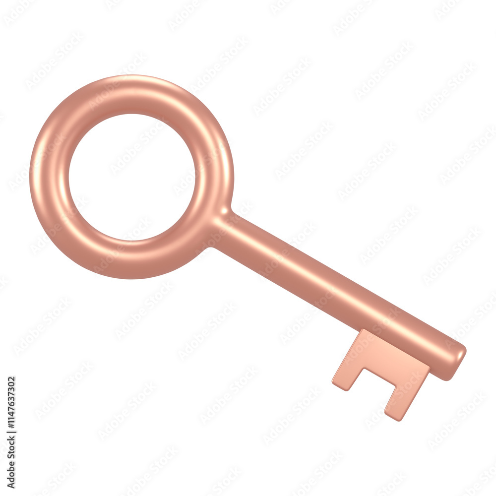 Key icon png sticker, 3D rose gold design, transparent background Key icon png sticker, 3D rose gold design, transparent background
