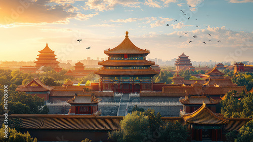 Close-up of a traditional Chinese palace