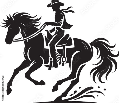 Cowboy silhouette vector illustration isolated on white background cowboy shape icon