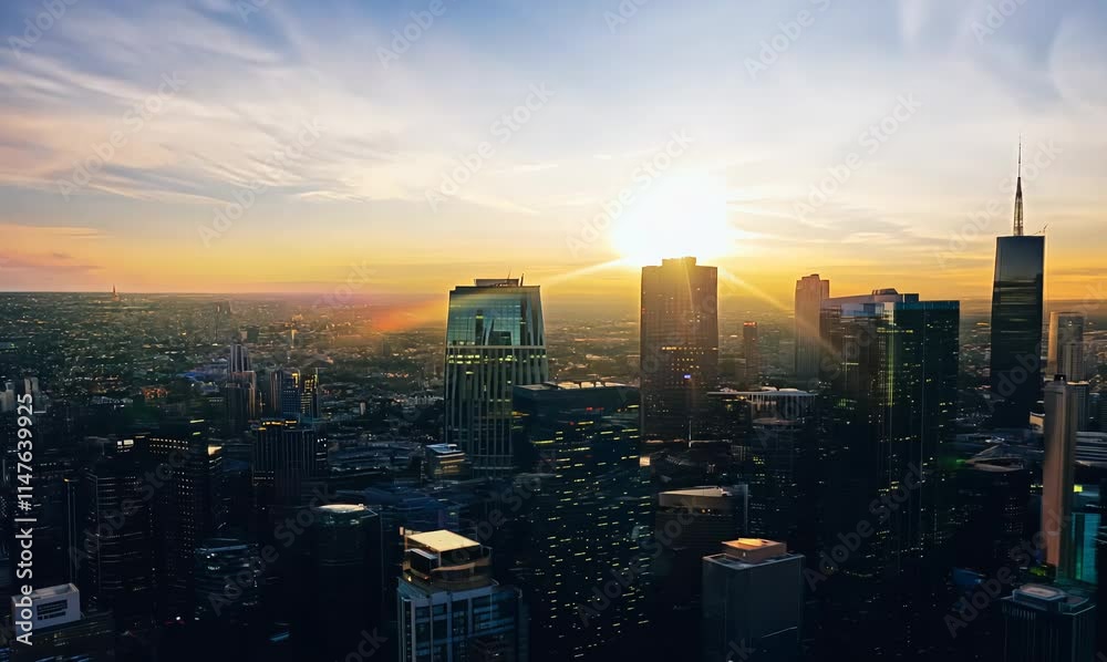 sunrise spectacle: a stunning time lapse view of los angeles skyscrapers