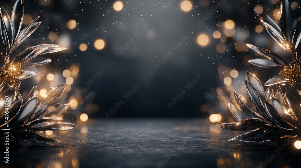 Fototapeta premium Festive christmas decorated background with vibrant holiday ornaments, twinkling lights, and a cozy ambiance, perfect for seasonal celebrations and greetings