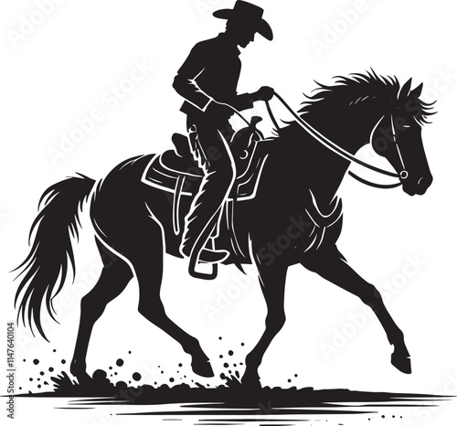 Cowboy silhouette vector illustration isolated on white background cowboy shape icon