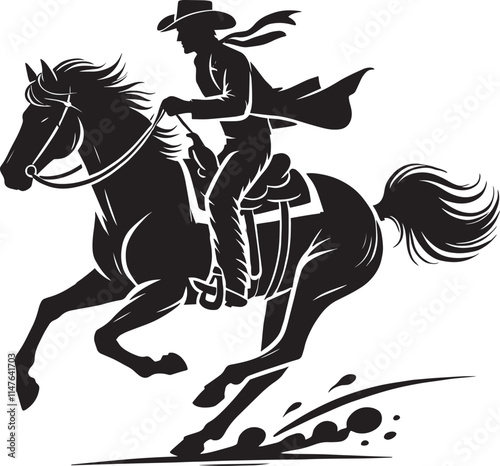 Wallpaper Mural Cowboy silhouette vector illustration isolated on white background cowboy shape icon Torontodigital.ca