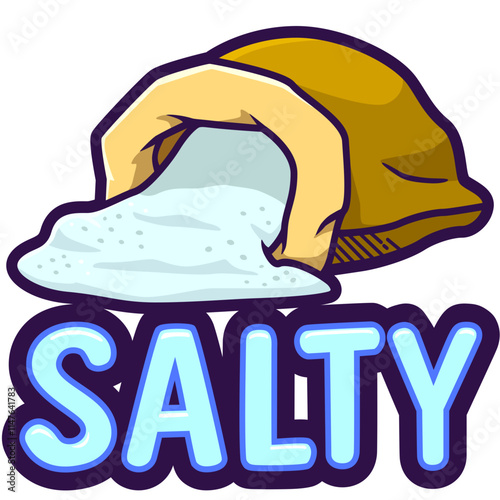 salt spilled cartoon emote illustration