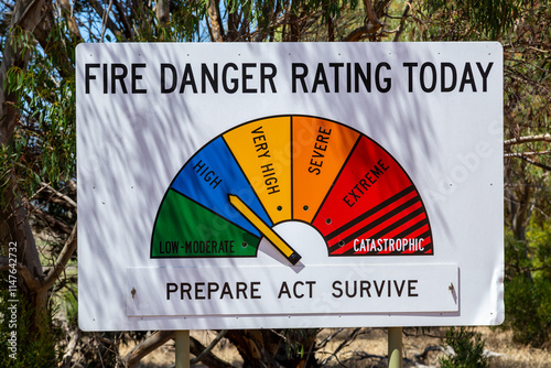 Fire danger rating sign in regional Western Australia