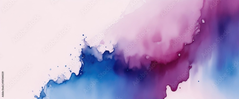 Obraz premium light Maroon blue watercolor wet wash splash background