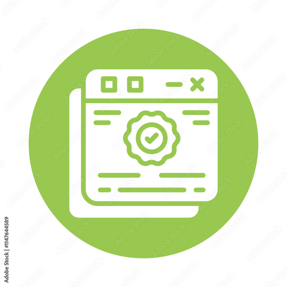 Verified Website Vector Gylph Icon. Eps 10 file Verified Website Vector Gylph Icon. Eps 10 file