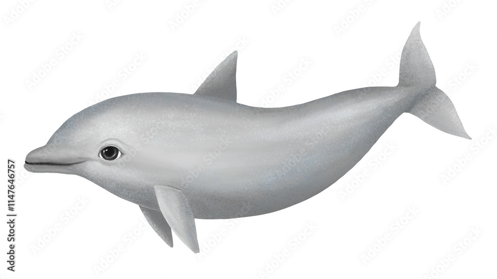 Fototapeta premium Cute dolphin png sticker, animal illustration, transparent background