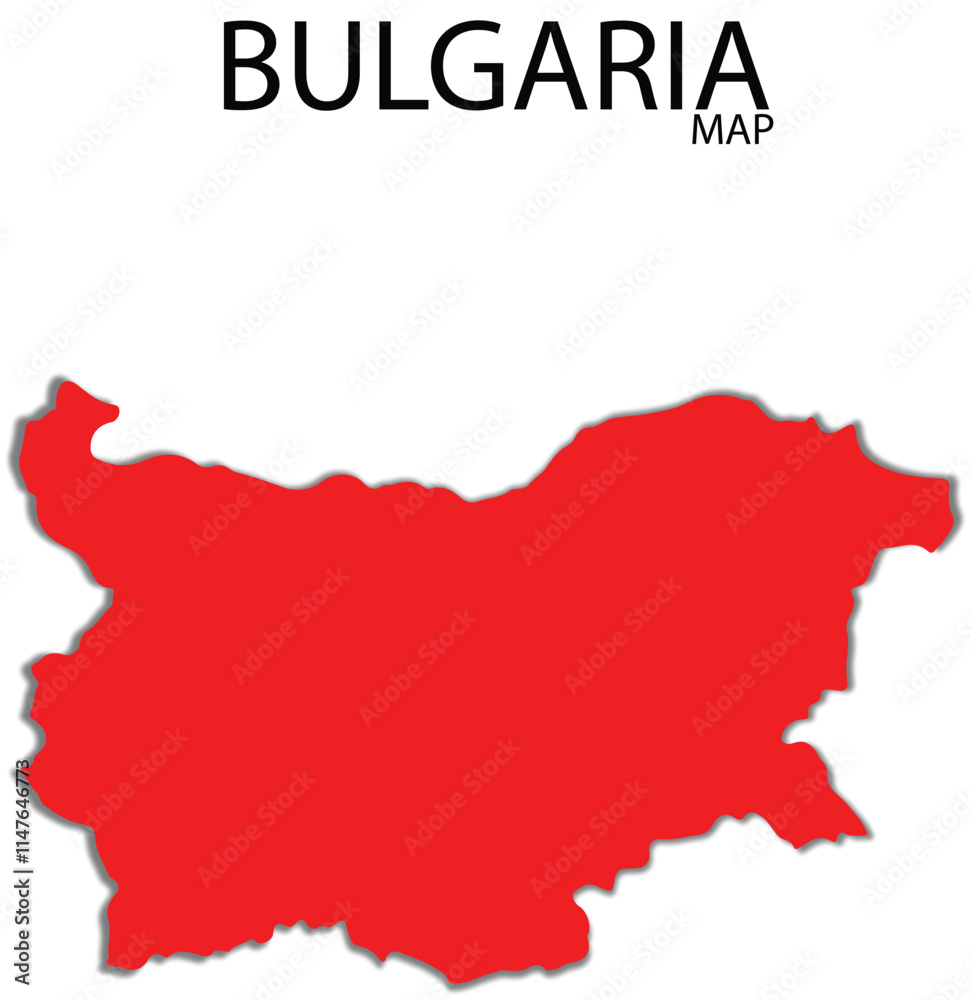 Naklejka premium Bulgaria red colour map transparent 