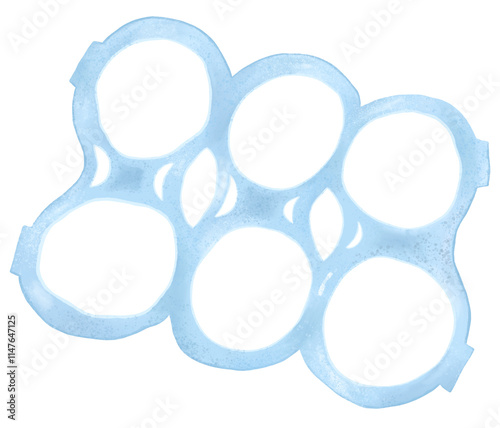 Tableau sur toile Six pack rings png sticker, trash pollution illustration, transparent background